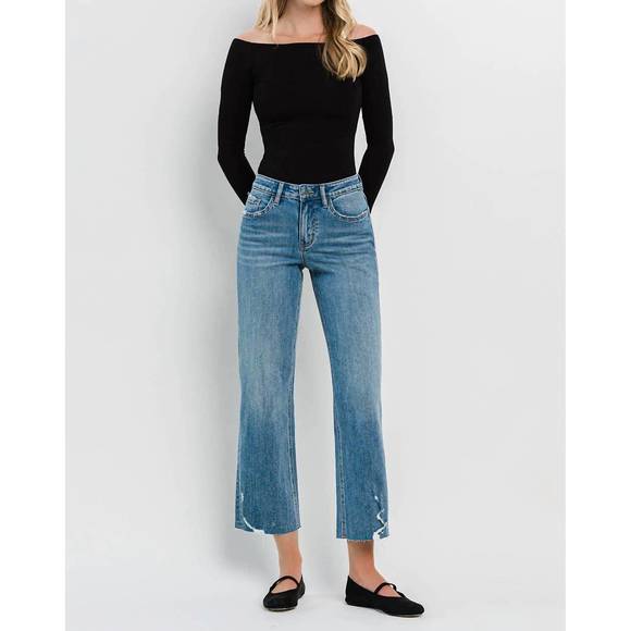 Vervet by Flying Monkey Never Too Late Full Size Raw Hem Cropped Jeans
